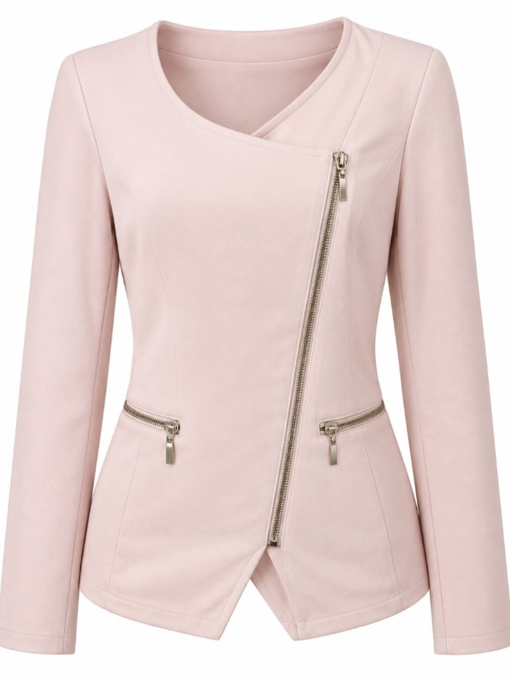 San Francisco Pink Moto Jacket Blazer Gold Zip Size M